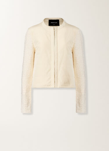 Fabiana Filippi Cotton tweed bomber with sequins, butter BUTTER CTD276F681M1940000