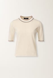 Fabiana Filippi Organic cotton T-shirt, butter and wicker BUTTER MAD276F544M1810000