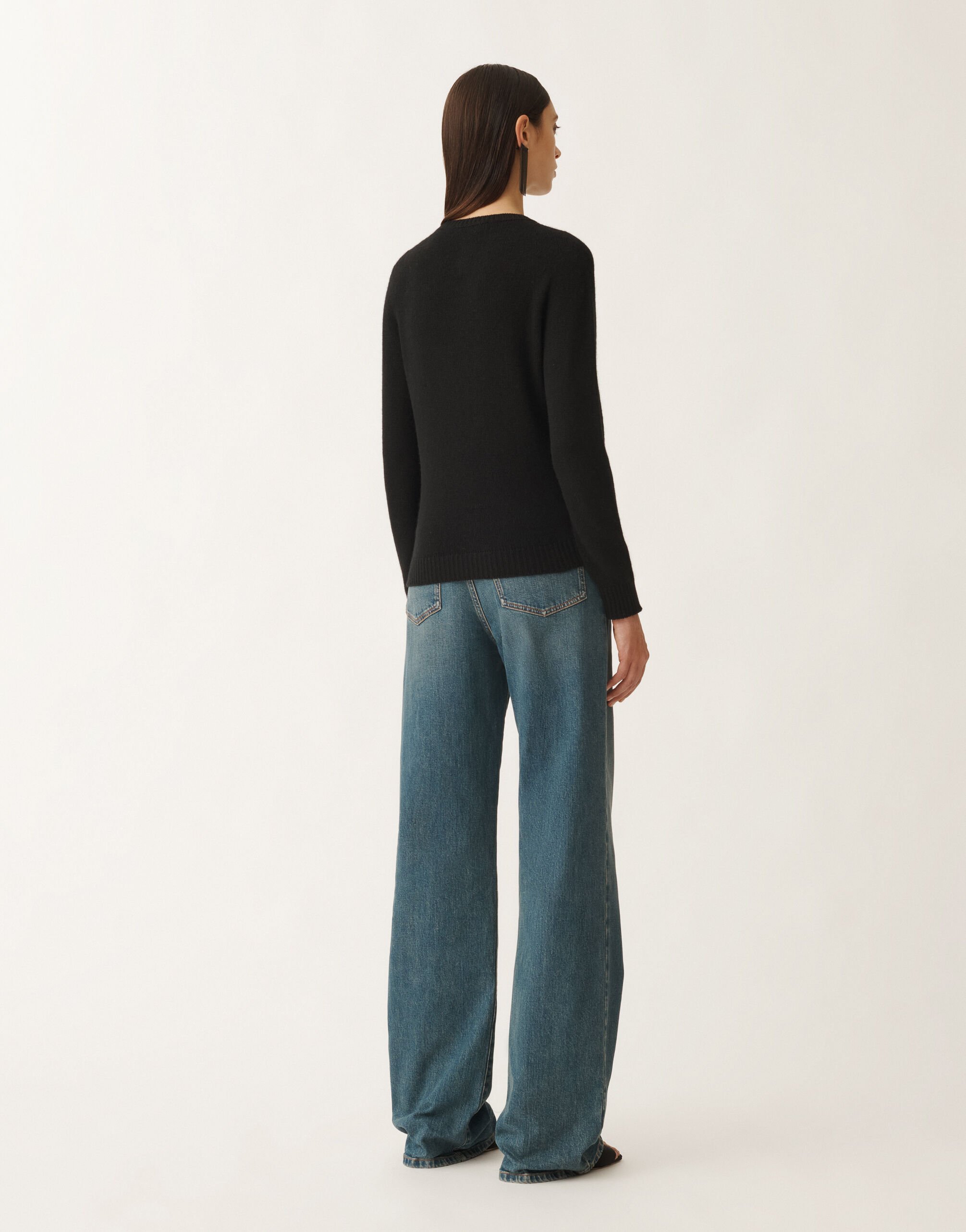 Fabiana Filippi Pullover aus aufgerautem Kaschmir, schwarz SCHWARZ MAD265F031N9000000