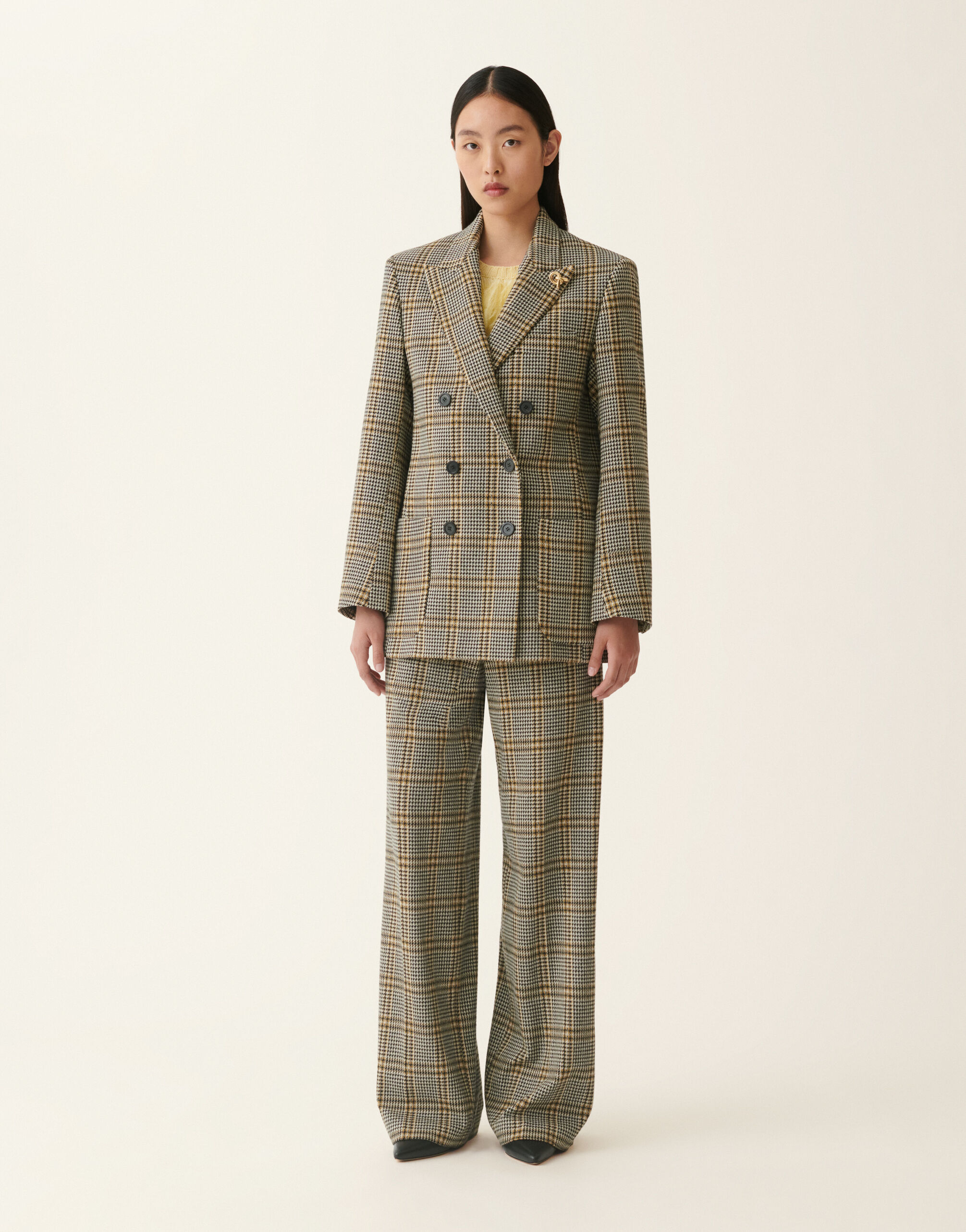 Fabiana Filippi Double-breasted check jersey jacket, gray Gray GCD226F179M4050000