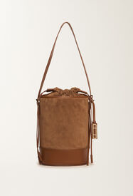 Fabiana Filippi Bolso tipo cubo en ante, mimbre Marrón BGD215A071L8060000