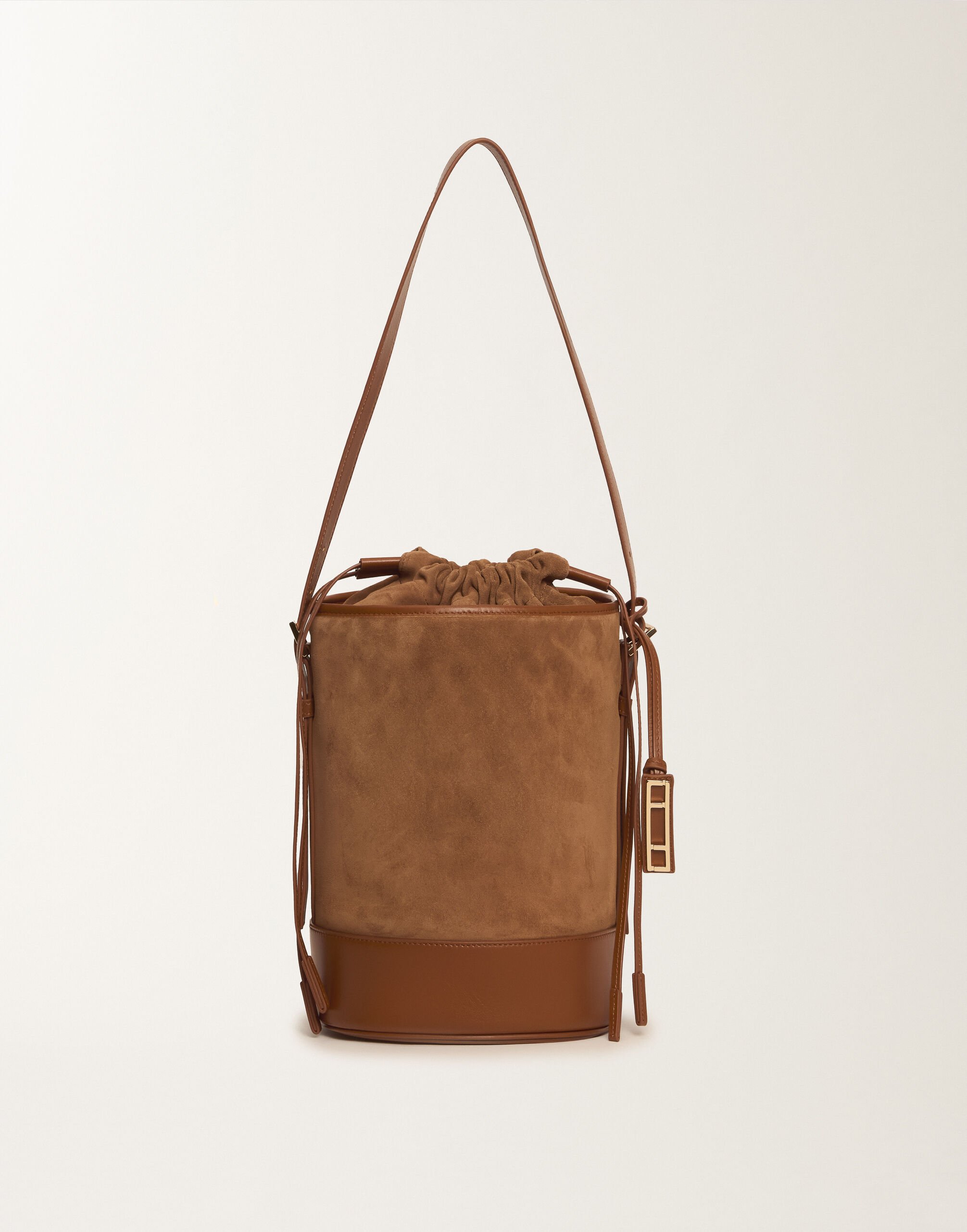 Fabiana Filippi Bucket bag in suede, wicker Brown BGD215A071L8060000