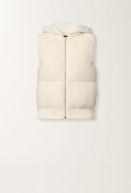 Fabiana Filippi Down gilet in wool and silk with sequins, white White CTD225F671L6170000