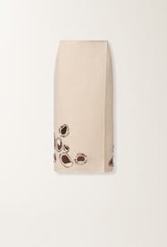 Fabiana Filippi Gonna in double di lana, corda e vimini BEIGE GND215F415L5530000