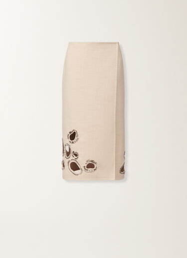 Fabiana Filippi Double wool skirt, rope and wicker BEIGE GND215F415L5530000