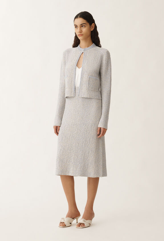 Fabiana Filippi Lurex knit tweed skirt, vanilla and mauve VANILLA/LAVENDER GND275F778L3660000