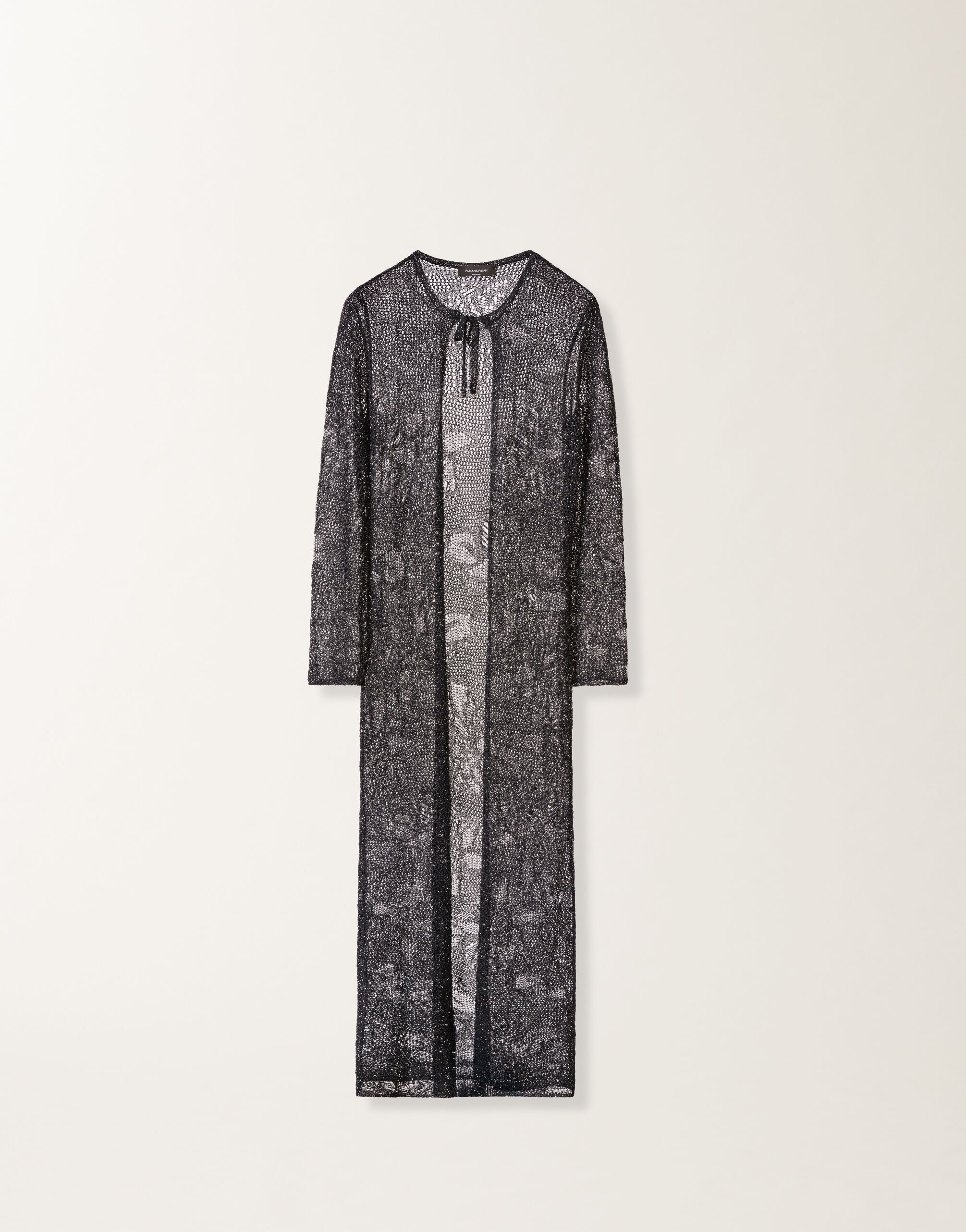 Fabiana Filippi Long cardigan en micro-paillettes bleu nuit BLEU NUIT MAD276F507D8640000