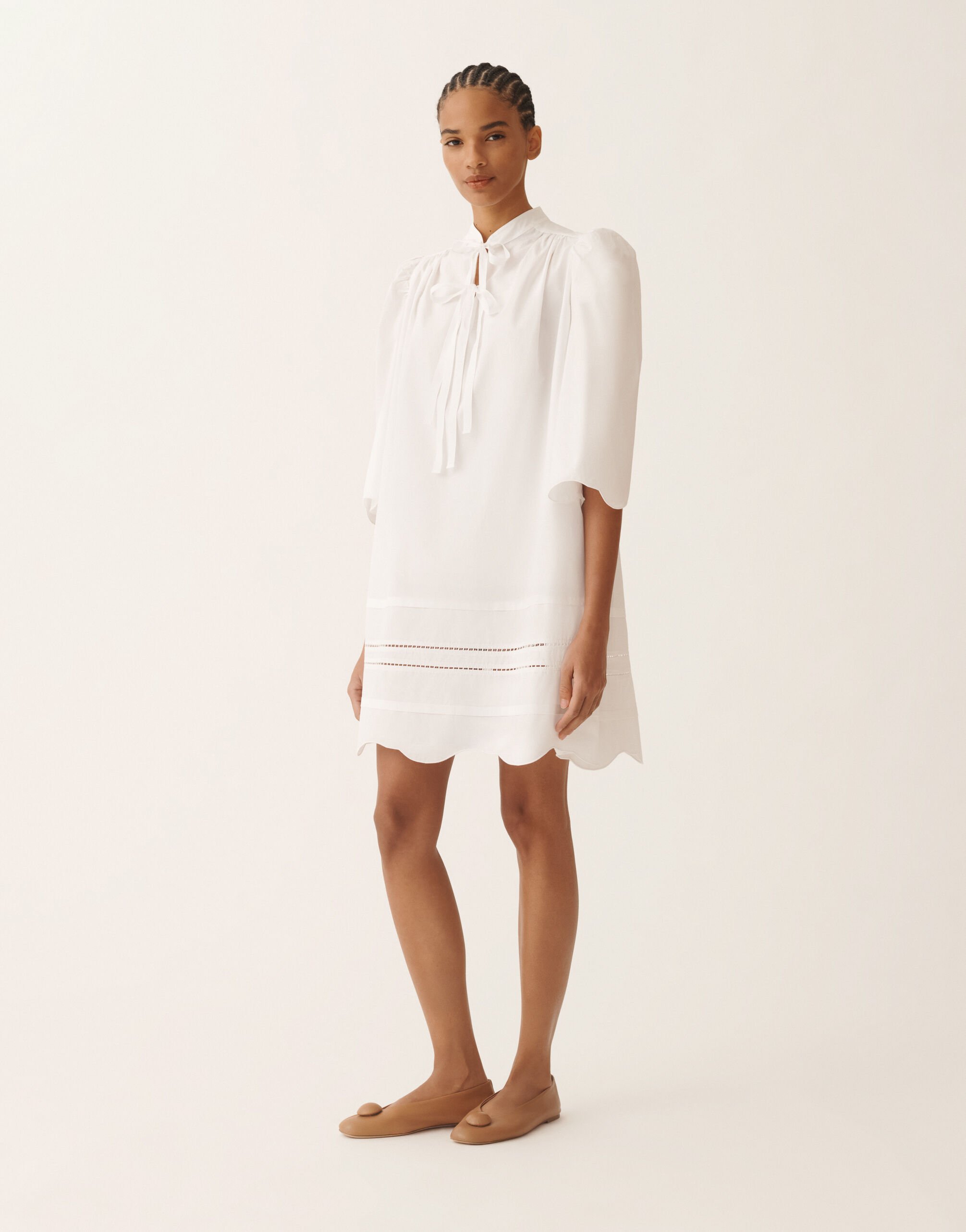 Abito in popeline, bianco ottico Fabiana Filippi Abito in popeline, bianco ottico BIANCO OTTICO ABD276F625M1270000