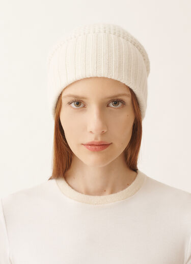 Fabiana Filippi Wool and silk hat with sequins, white White SAD225A983L6170000