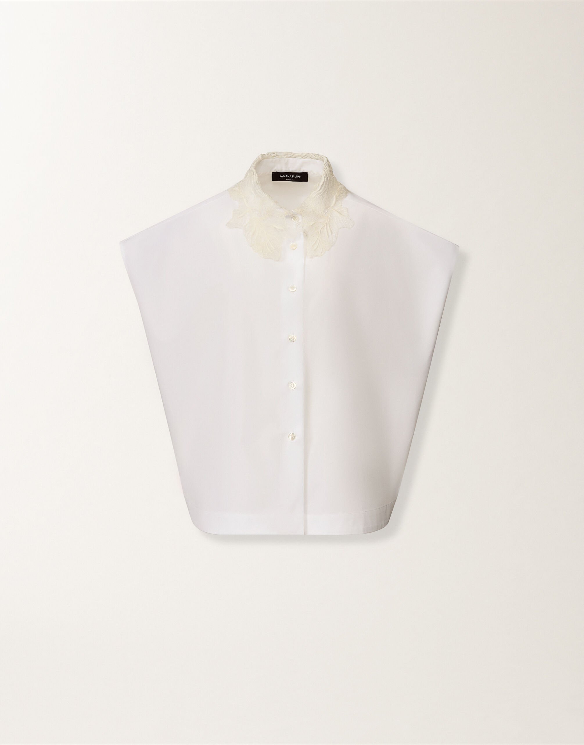 Fabiana Filippi Sleeveless shirt in optical white poplin OPTICAL WHITE CAD276F762M1760000