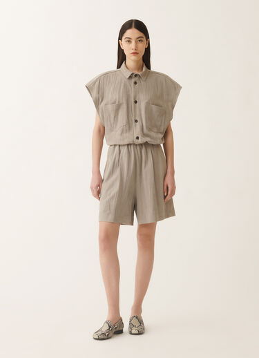 Fabiana Filippi Pleated suede bomber jacket, clay CLAY PLD275F672L3580000
