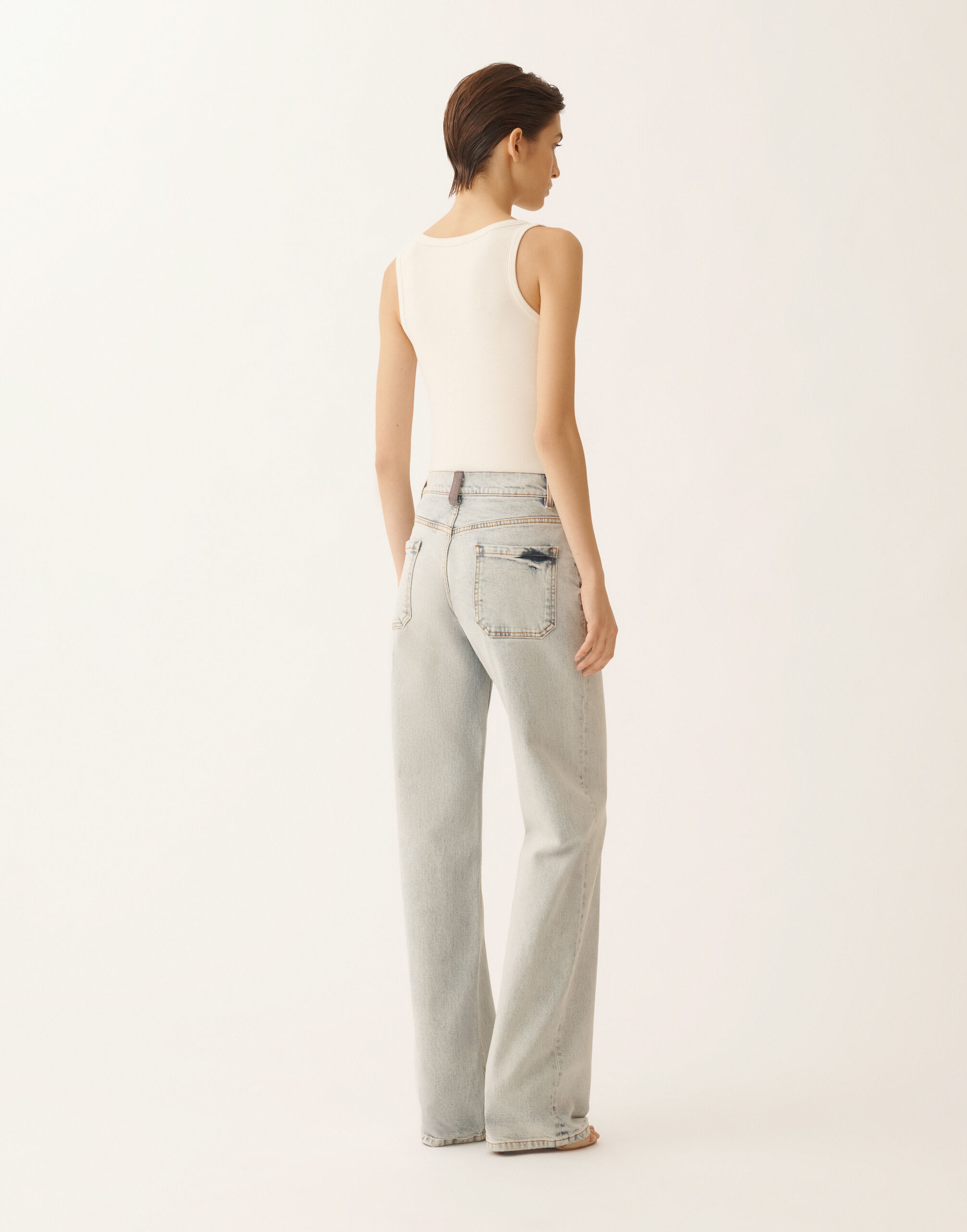 ファビアナフィリッピのパンツ レディースWater-marbled denim pants パンツ | Fabiana Filippi