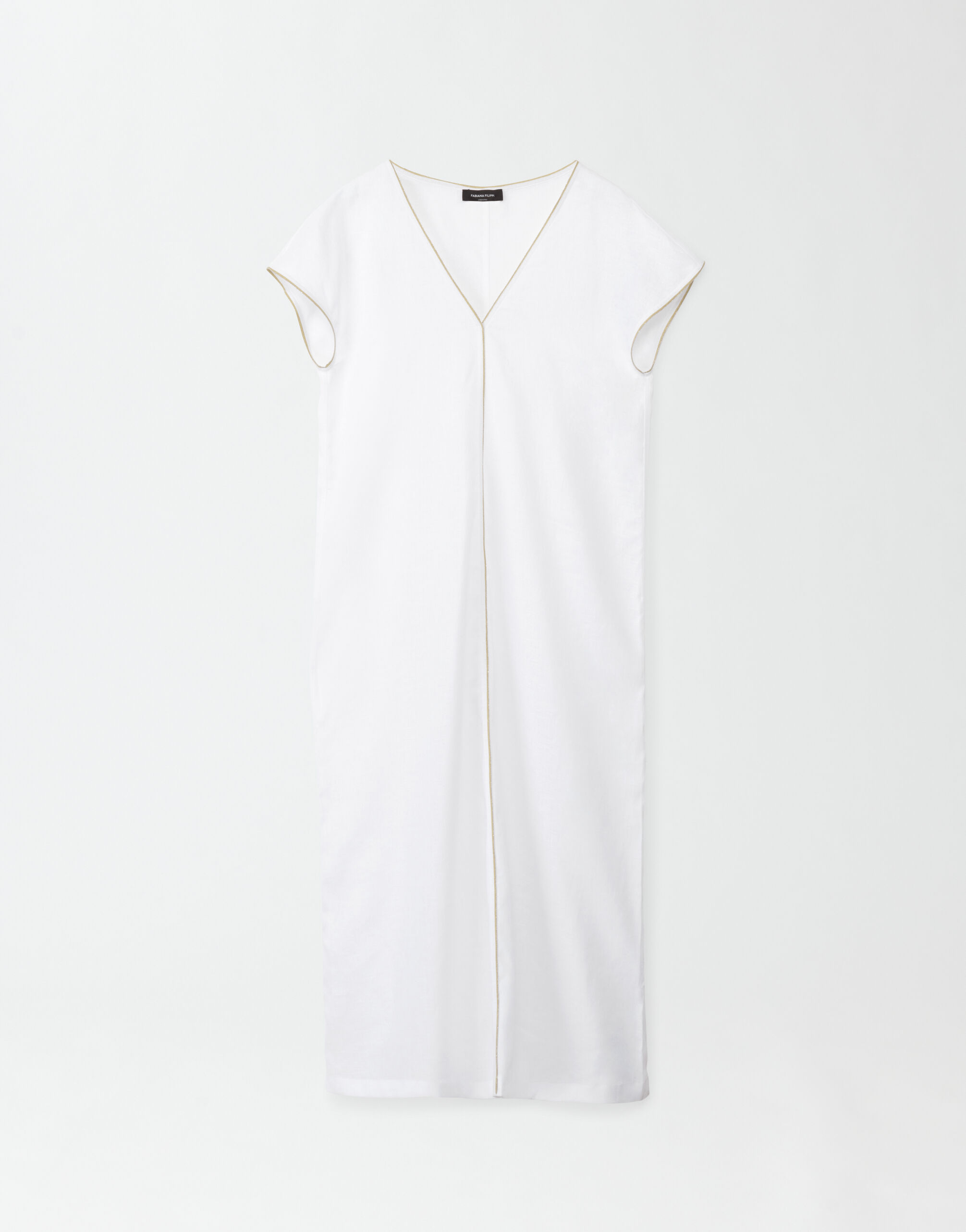 Fabiana Filippi Vestido de tela de lino, blanco óptico BLANCO TPD274F225V6910000