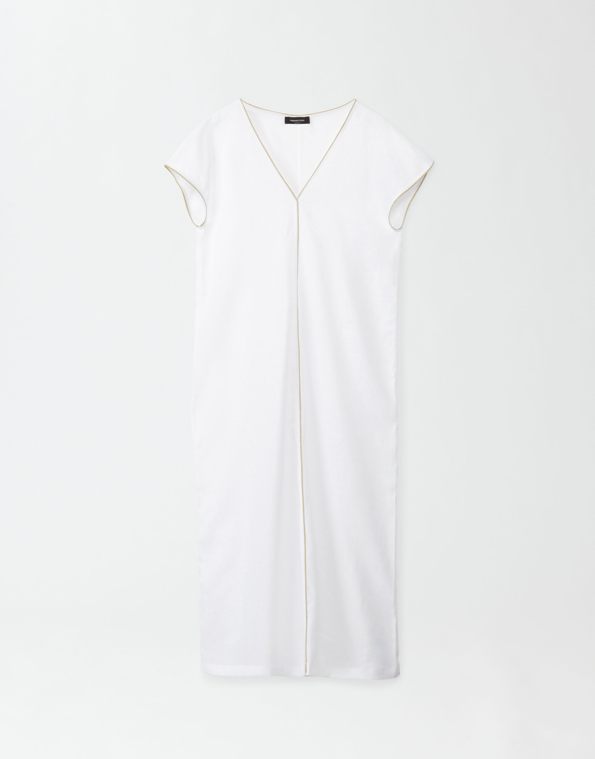 Linen canvas dress optical white
