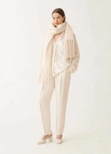 Fabiana Filippi Cardigan in brushed merino and mohair, raffia White MAD225F494L6230000