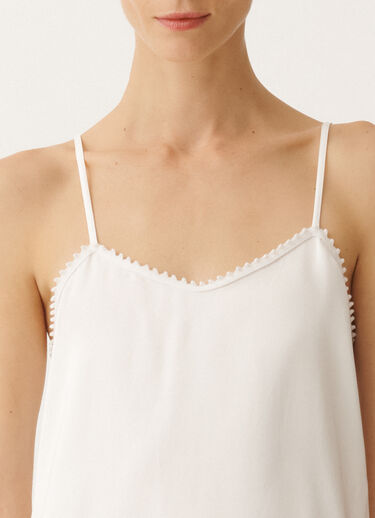 Fabiana Filippi Viscose satin lingerie top, white WHITE TPD265F302L2220000