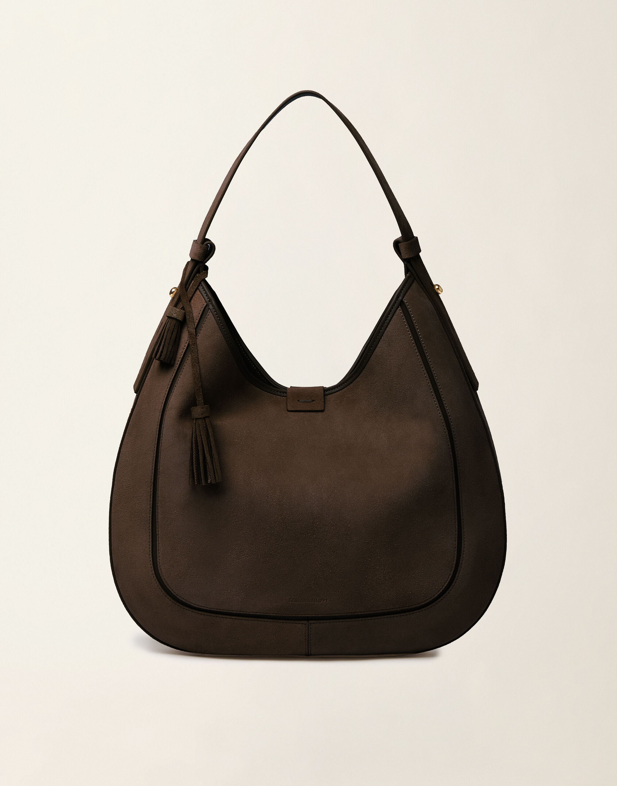 Hobo bag en daim, ébène Fabiana Filippi Hobo bag en daim, ébène ébène BGD216A803M5340000