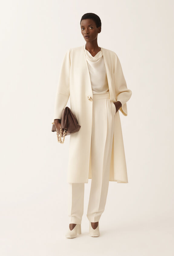 Fabiana Filippi Double cashmere coat, white WHITE CTD215F237D3380000