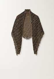 Fabiana Filippi Tweed and sequin foulard, mud and black Brown SAD225A949L6290000