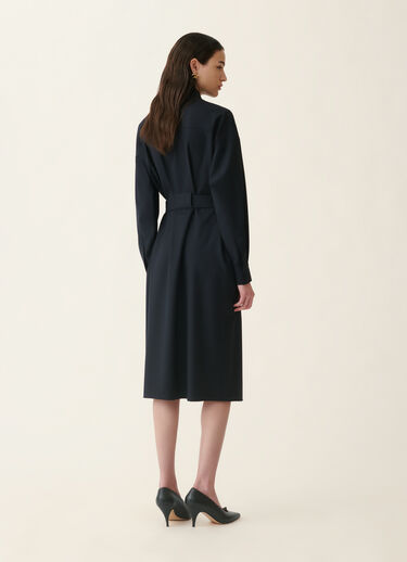 Robe saharienne en laine fraîche, bleu nuit Fabiana Filippi Robe saharienne en laine fraîche, bleu nuit Bleu nuit ABD216F371M2980000
