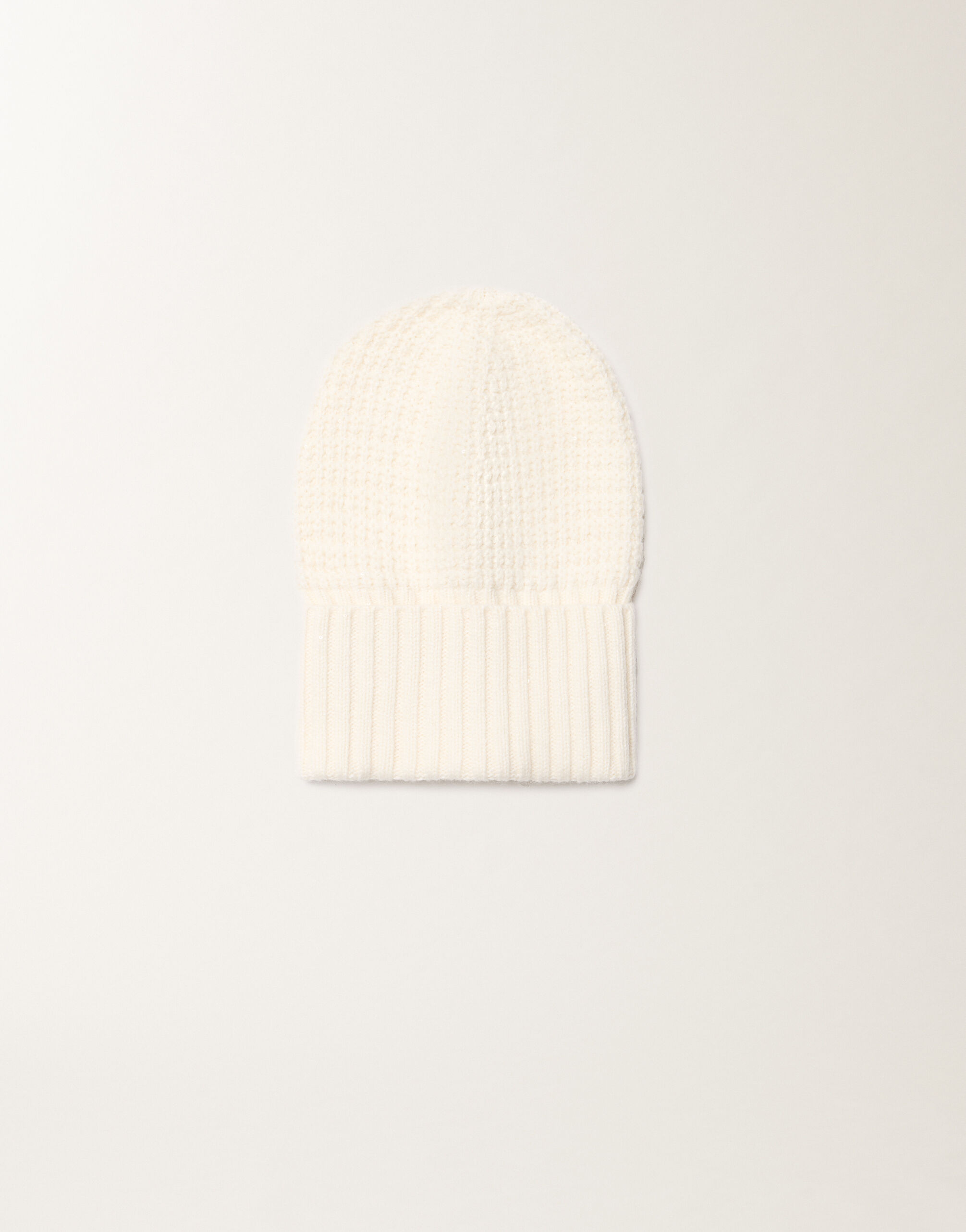 Fabiana Filippi Wool and silk hat with sequins, white White SAD225A983L6170000