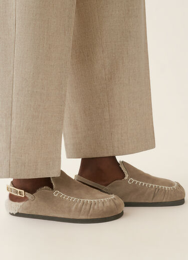 Slipper aus Veloursleder mit Lammfellfutter, Falcon Fabiana Filippi Slipper aus Veloursleder mit Lammfellfutter, Falcon Falcon ASD226A990M5490000