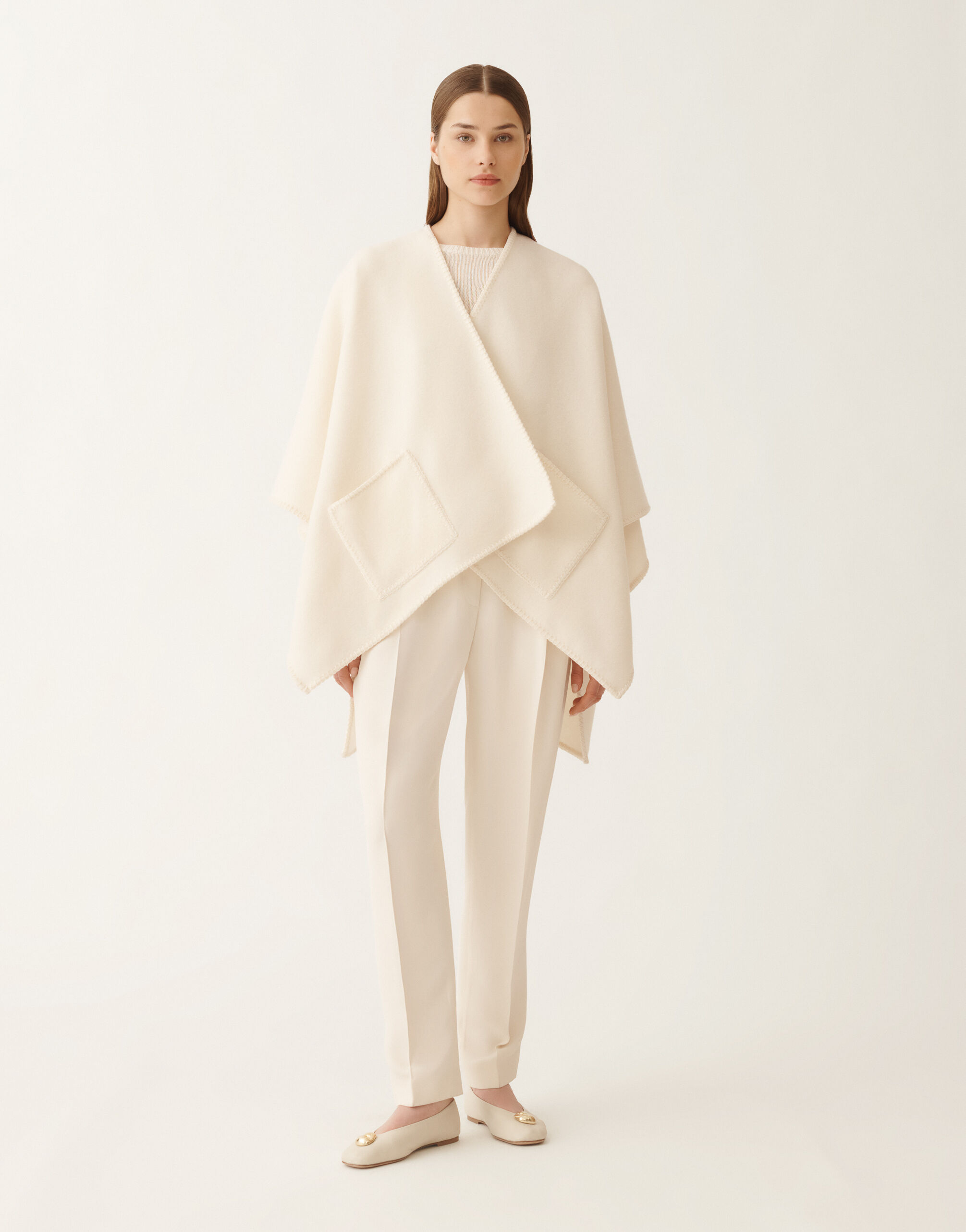 Wool cloak, butter for Women | Fabiana Filippi®