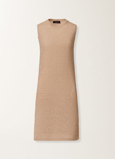 Fabiana Filippi Mini dress in cotton tape with sequins, maple ACER ABD276F593M1200000