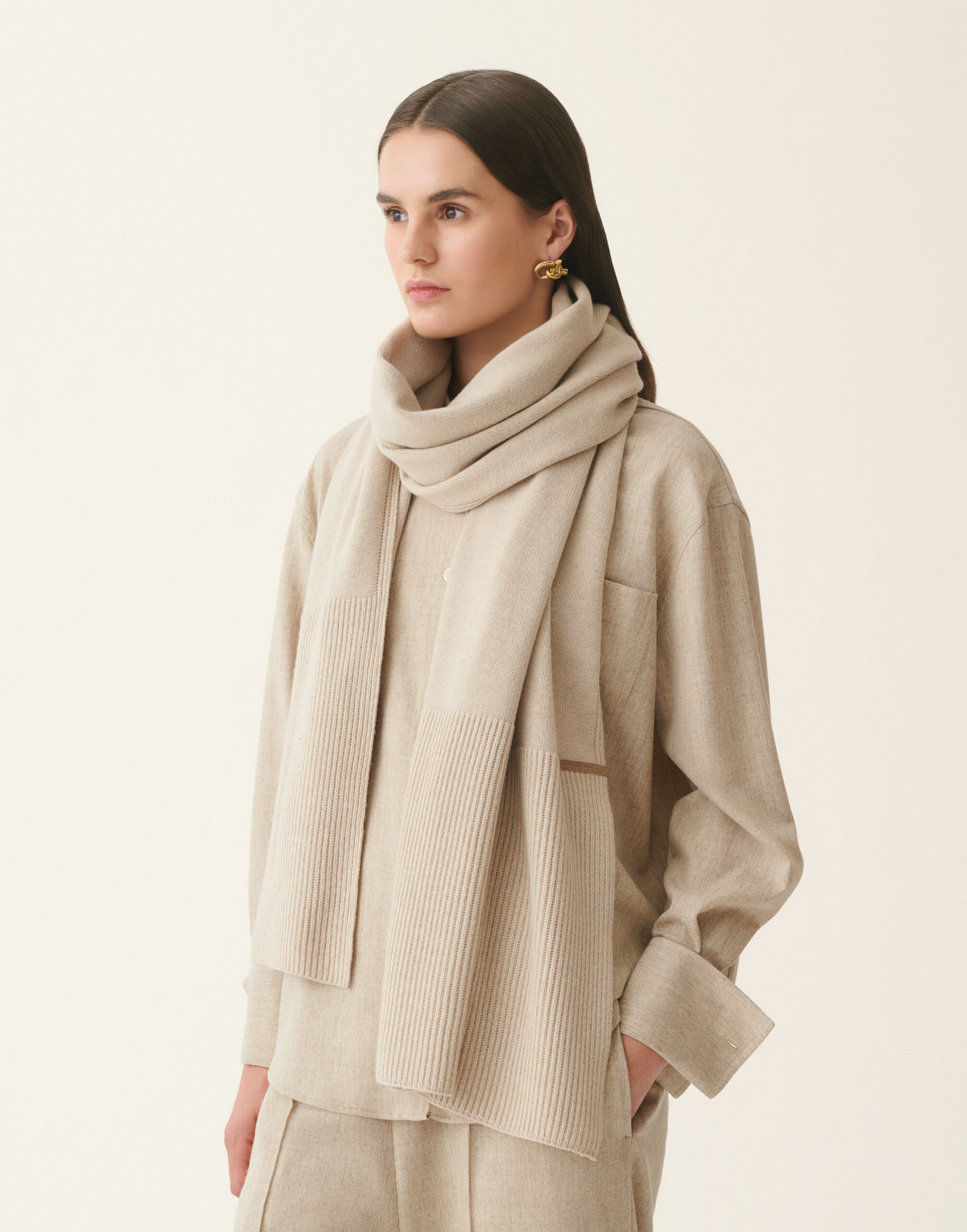 Maxi Platinum scarf, cachà Fabiana Filippi Maxi Platinum scarf, cachà Cachà SAD226A957M2810000