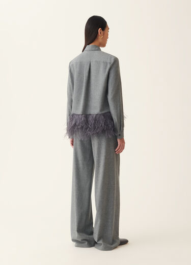 Boxy flannel shirt, mineral Fabiana Filippi Boxy flannel shirt, mineral Mineral CAD226F312M4150000