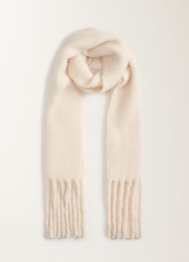 Fabiana Filippi Langer Schal aus Alpakawolle, Raffia Weiß SAD225A929L8460000