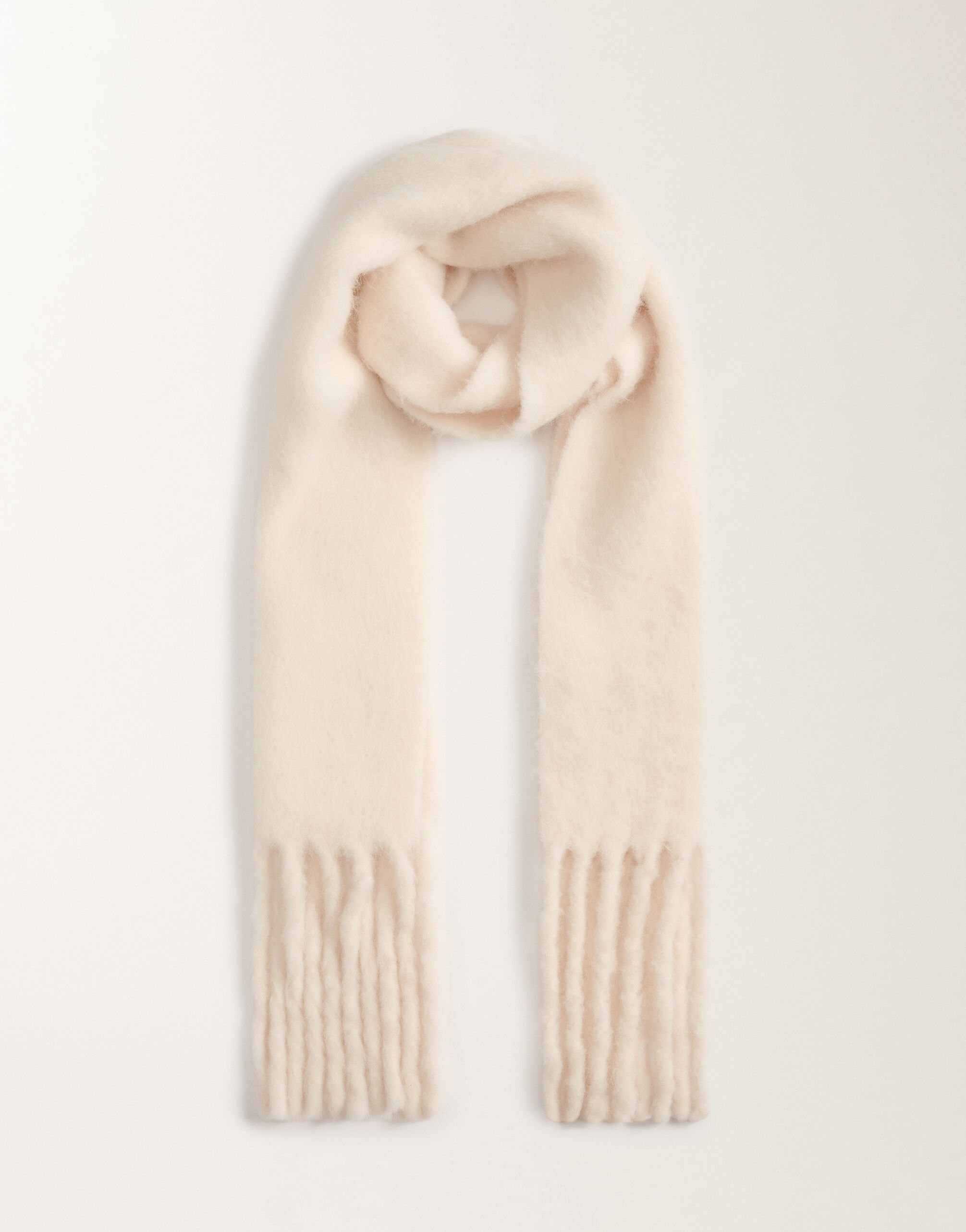 Fabiana Filippi Langer Schal aus Alpakawolle, Raffia Weiß SAD225A929L8460000