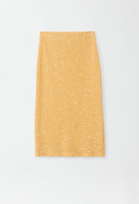 Fabiana Filippi Organic cotton skirt with sequins, mandarin GND274F677H4330000