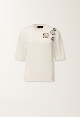 Fabiana Filippi Platinum sweater, raffia WHITE MAD215F490L5370000