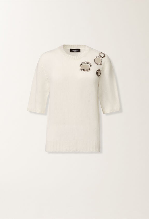 Fabiana Filippi Platinum sweater, raffia WHITE MAD215F490L5370000