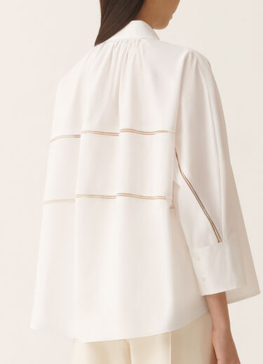 Fabiana Filippi Cropped shirt in optic white poplin White CAD266F309L5820000