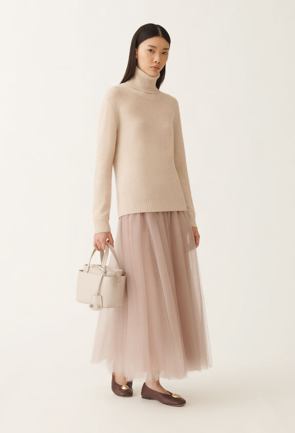 Fabiana Filippi Tulle midi skirt, smoke pink PINK GND215F367L5390000