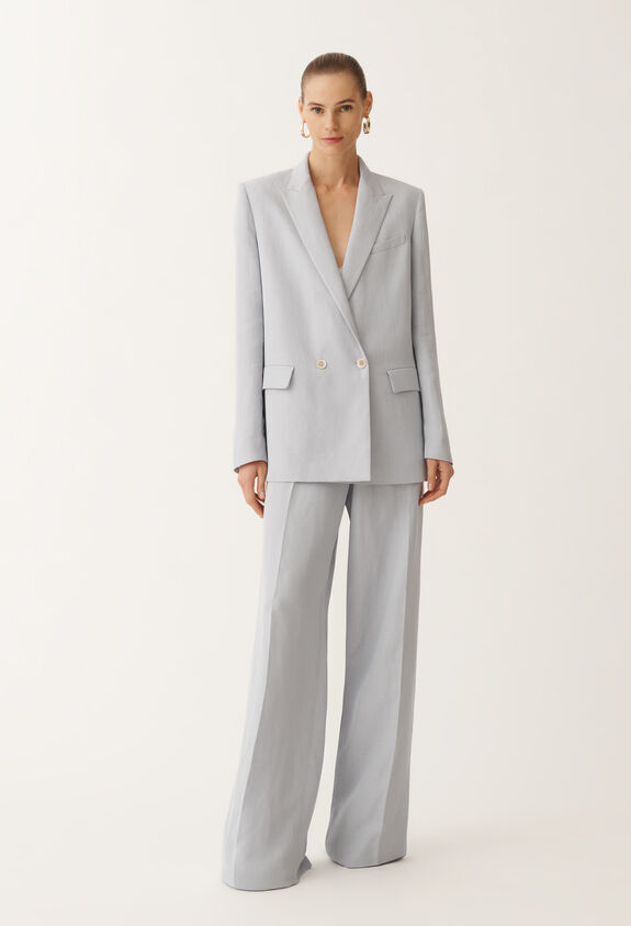 Fabiana Filippi Linen and viscose double-breasted jacket, mauve LAVENDER GCD275F412L3100000