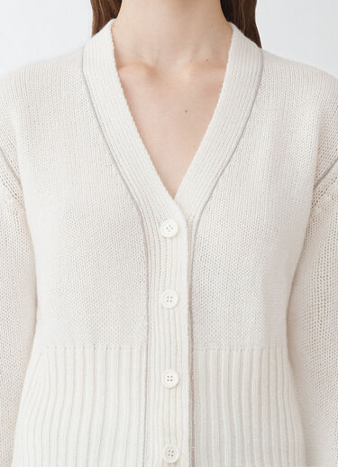 Fabiana Filippi Brushed cashmere cropped cardigan, white WHITE MAD264F038N900M466