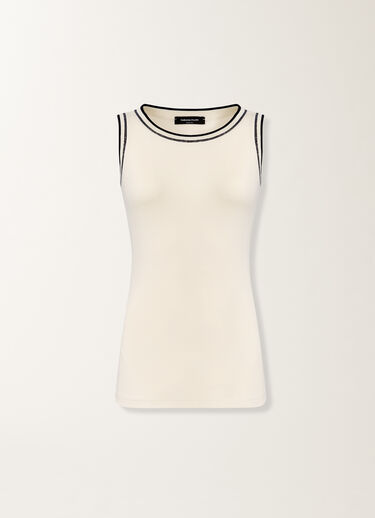 Jersey tank top in butter and midnight blue Fabiana Filippi Jersey tank top in butter and midnight blue MIDNIGHT BLUE JED276F602M2030000