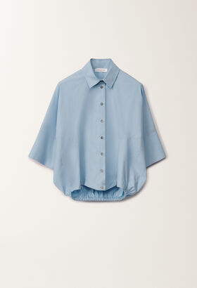 Fabiana Filippi Camicia in popeline stretch, celeste CELESTE CADC02F356H5450000