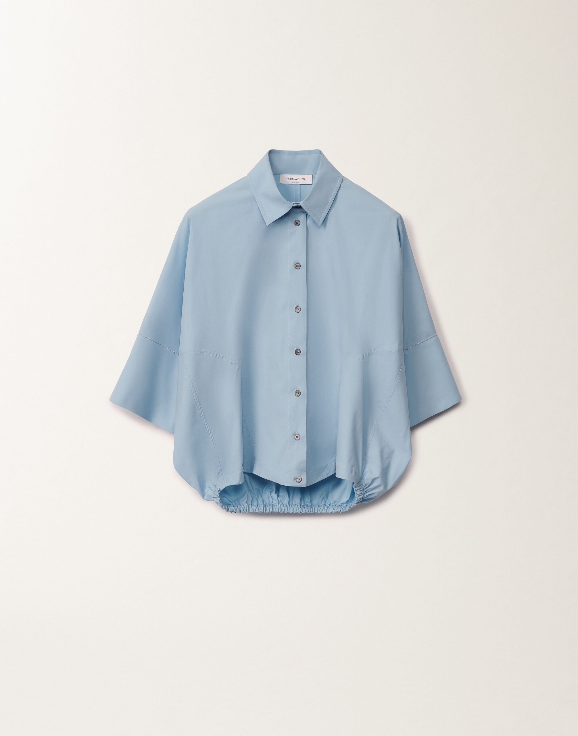 Fabiana Filippi Bluse aus Stretch-Popeline, hellblau HELLBLAU CADC02F356H5450000