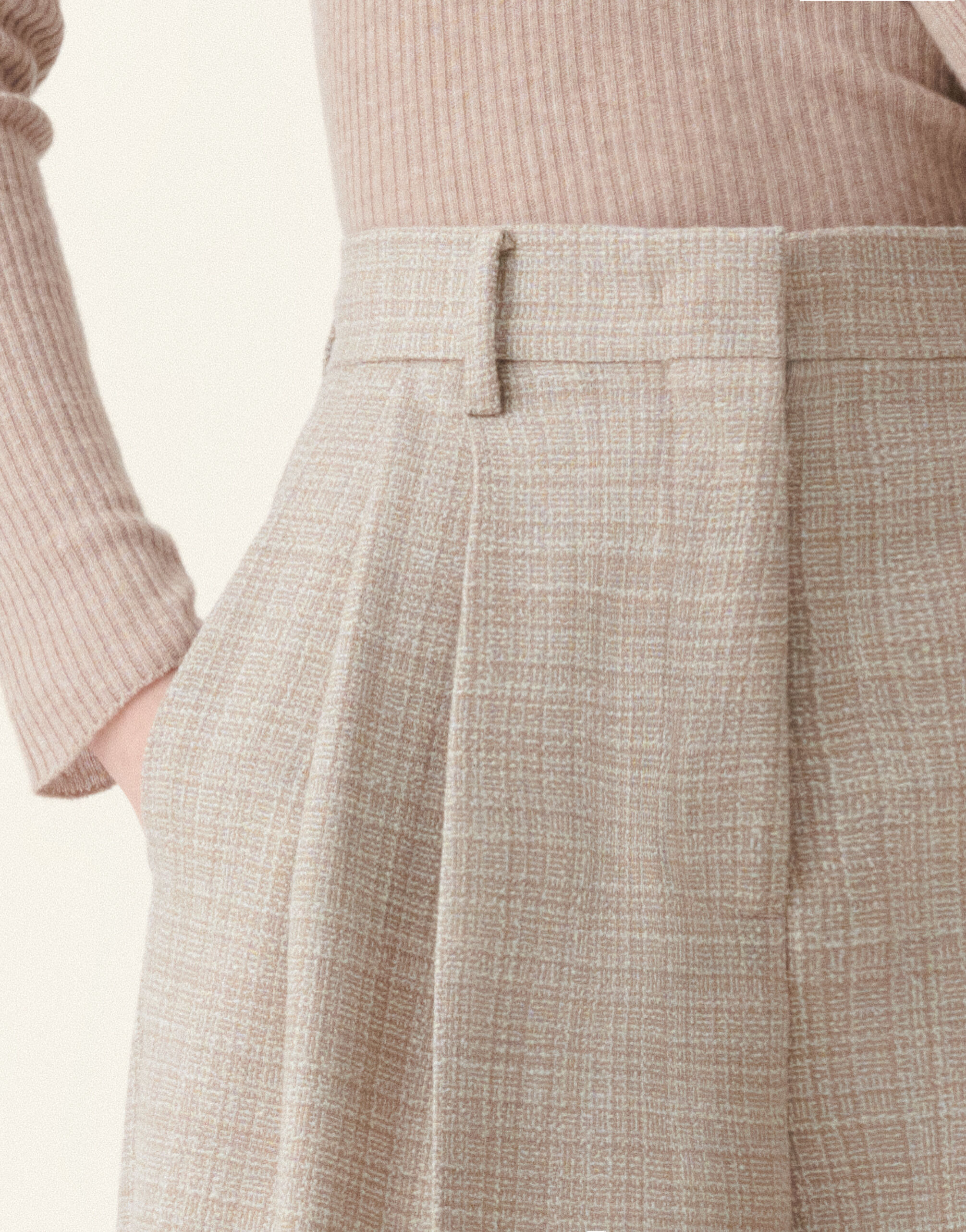 Fabiana Filippi Pantalone in mouliné, moka meringa Moka meringa PAD216F298D9830000