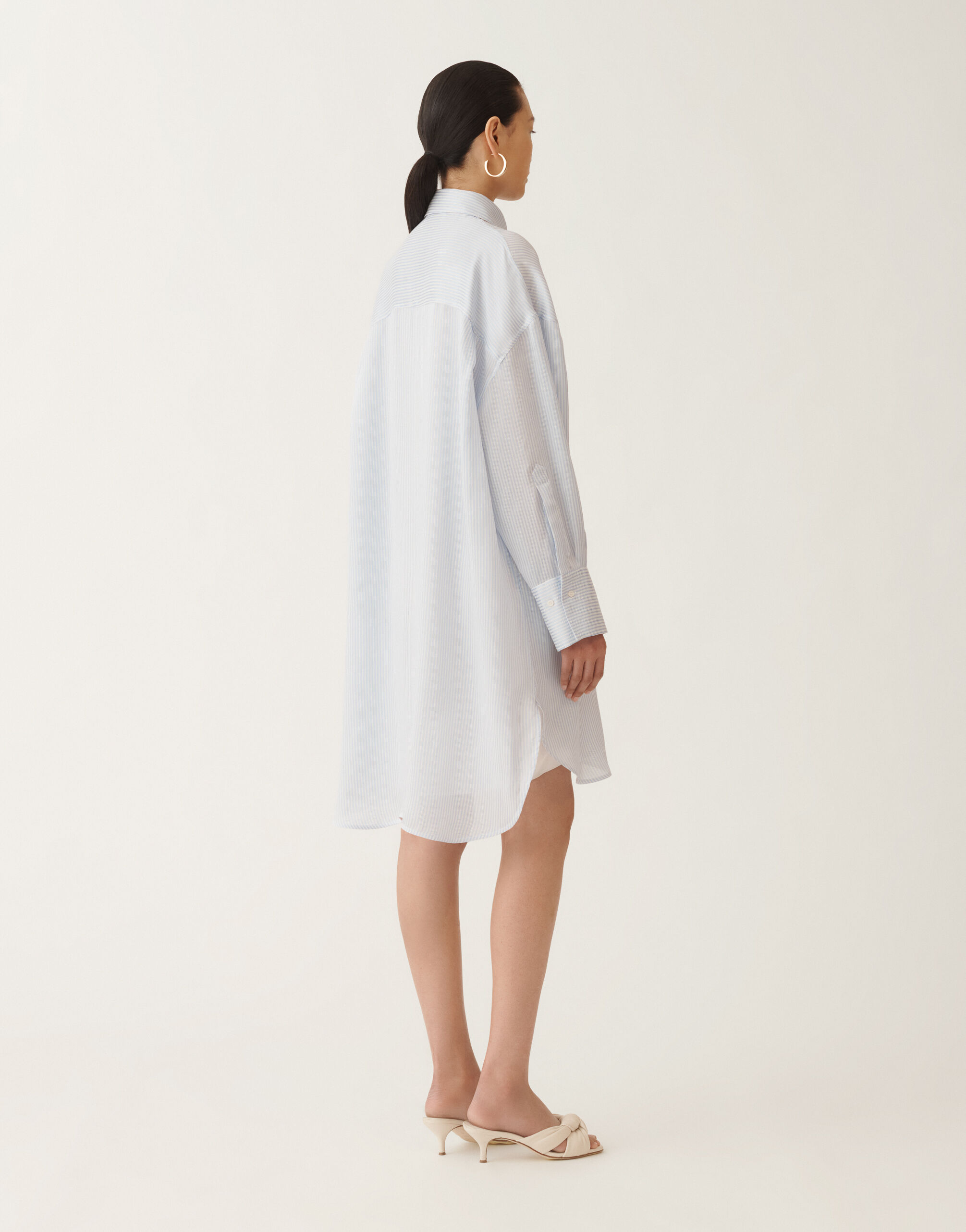 Fabiana Filippi Chemise en viscose et soie multi-rayée, blanc et bleu ciel BLEU CIEL CADC02F131H8950000