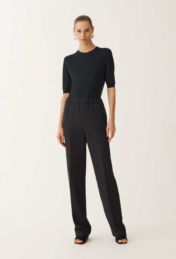 Fabiana Filippi Orvieto linen and viscose trousers, midnight blue BLUE PAD275F827D5440000