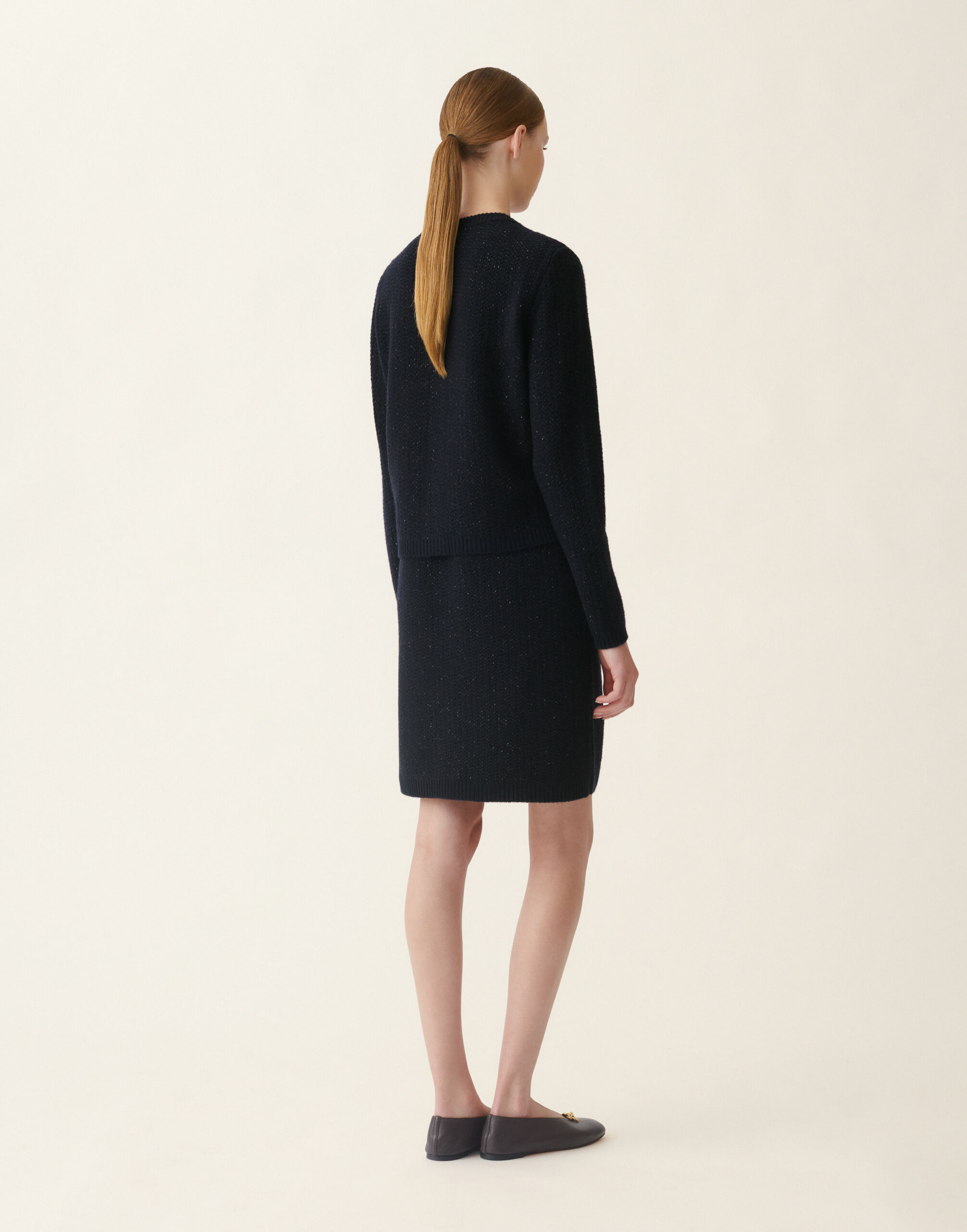 Veste en Platinum avec paillettes, bleu nuit Fabiana Filippi Veste en Platinum avec paillettes, bleu nuit Bleu nuit MAD216F379M3270000