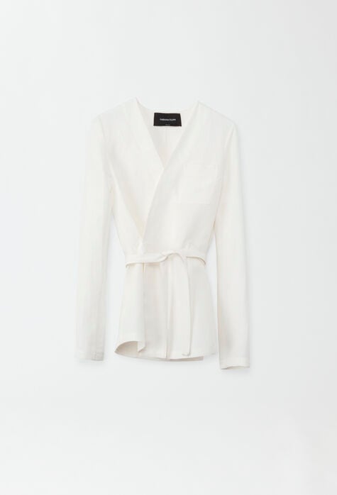 Fabiana Filippi Viscose and linen jacket, white GCD274F543D6610000