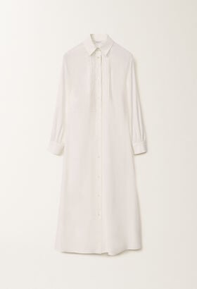Fabiana Filippi Stretch viscose and linen shirt dress, optical white OPTICAL WHITE ABDC02F120H5500000