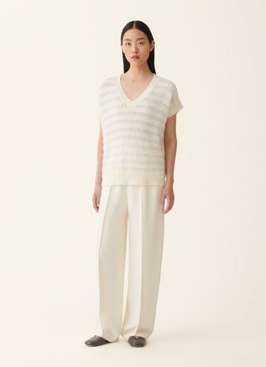 Platinum und Mohairpullover, Raffia Fabiana Filippi Platinum und Mohairpullover, Raffia Raffia MAD226F471M4200000