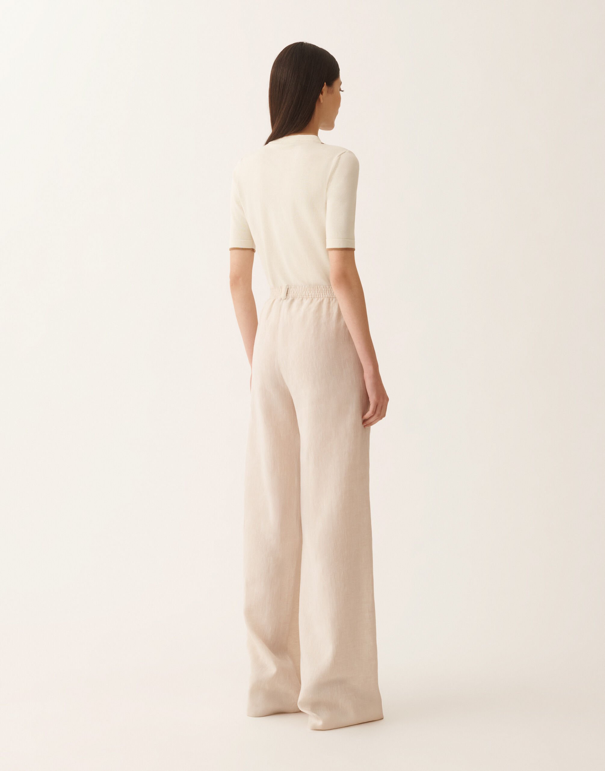 Fabiana Filippi Pantalone Amelia jogging in tela di lino, naturale NATURALE PAD276F291M1310000